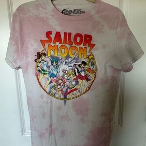 Sailor Moon Pink Tie-Dye Short Sleeve Tee